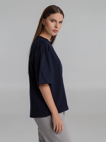 Футболка оверсайз Slope, темно-синяя фото 7