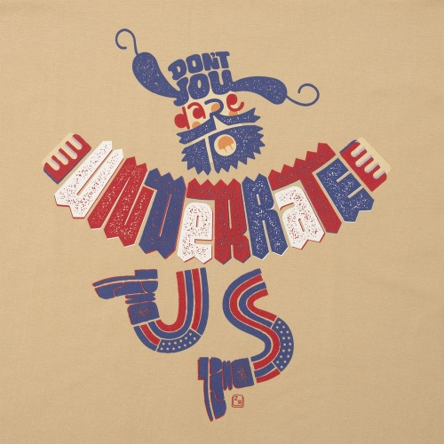 Футболка Don't You Dare to Underrate Us, песочная фото 5 Футболка Don't You Dare to Underrate Us, песочная фото 5