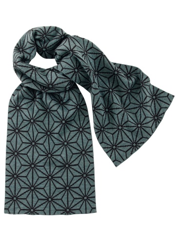 Шарф Asanoha, темно-серый/голубой фото 3 Шарф Asanoha, темно-серый/голубой фото 3