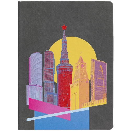 Блокнот Moscow State of Mind, в линейку, серый фото 3 Блокнот Moscow State of Mind, в линейку, серый фото 3