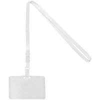 Карман для бейджа с лентой Indicate, белый