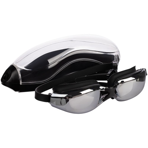 Очки для плавания зеркальные Underwater, черные фото 3