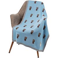 Плед детский с мишками Beastie Toys, небесно-голубой