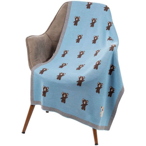 Плед детский с мишками Beastie Toys, небесно-голубой Плед детский с мишками Beastie Toys, небесно-голубой