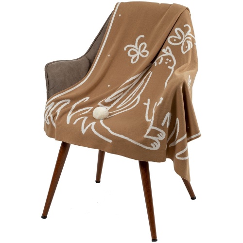 Детский плед Tender. Rabbit, песочный с белым Детский плед Tender. Rabbit, песочный с белым