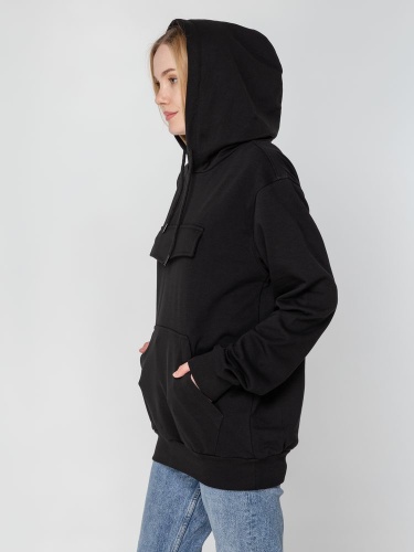 Худи унисекс с карманом на груди Chest Pocket, черное фото 10 Худи унисекс с карманом на груди Chest Pocket, черное фото 10