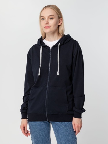 Толстовка на молнии с капюшоном Unit Siverga, темно-синяя фото 10