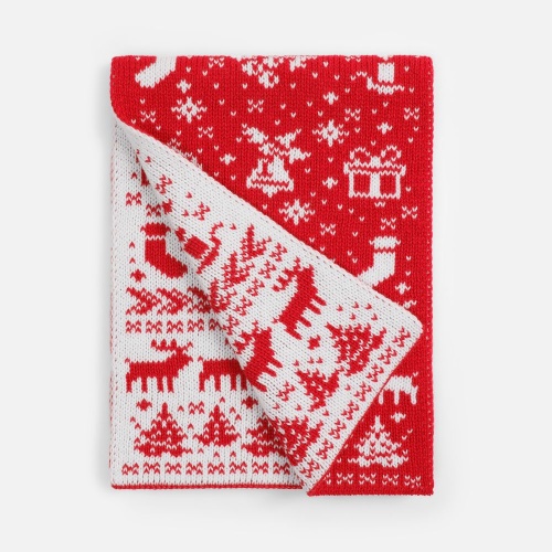 Шарф Holidale, красный с молочным фото 2