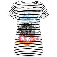 Футболка женская «Морские обитатели», белая с темно-синим