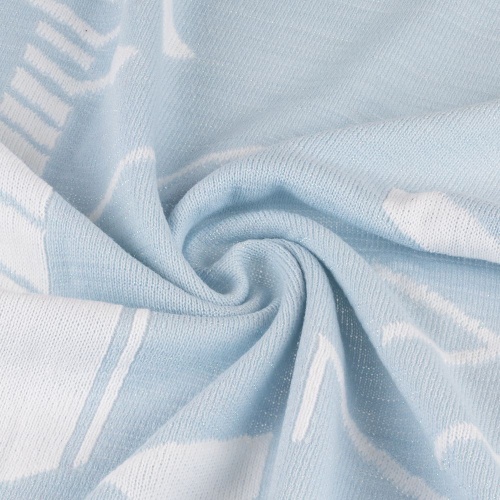 Плед Winterflake, бело-голубой с люрексом фото 3