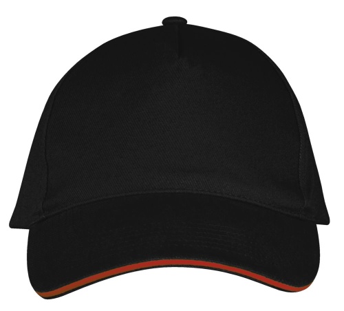 Бейсболка Long Beach, черная с красным фото 3 Бейсболка Long Beach, черная с красным фото 3