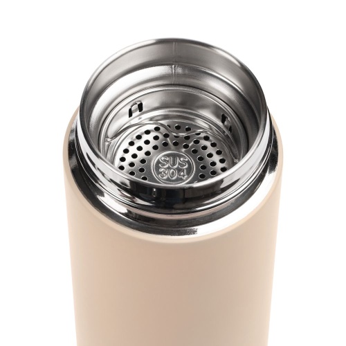 Термос с ситечком Percola, бежевый фото 2 Термос с ситечком Percola, бежевый фото 2