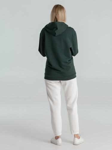 Толстовка с капюшоном унисекс Hoodie, темно-зеленый меланж фото 10