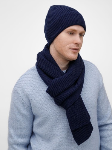 Шарф Nobilis Mono, темно-синий фото 3