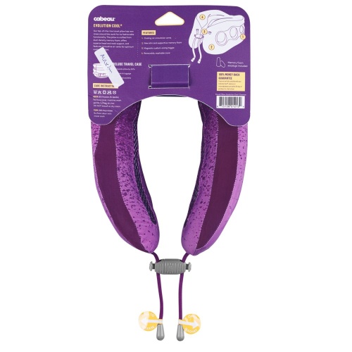 Подушка под шею для путешествий Evolution Cool, фиолетовая фото 10