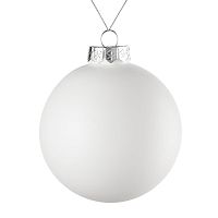 Елочный шар Finery Matt, 10 см, матовый белый