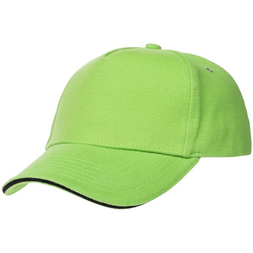 Бейсболка Classic, зеленое яблоко с черным кантом Бейсболка Classic, зеленое яблоко с черным кантом