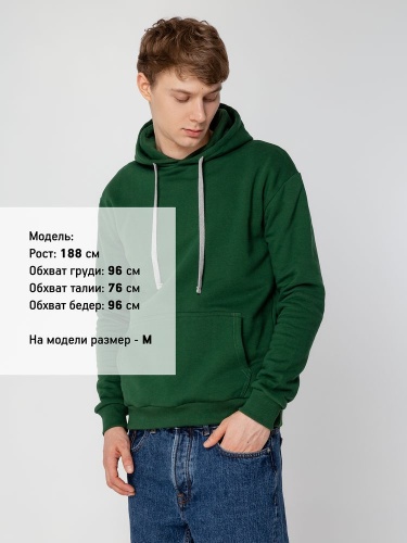 Толстовка с капюшоном Unit Kirenga Heavy, темно-зеленая фото 7 Толстовка с капюшоном Unit Kirenga Heavy, темно-зеленая фото 7