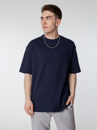 Футболка оверсайз мужская Boxy Men, синяя (джинс) фото 3