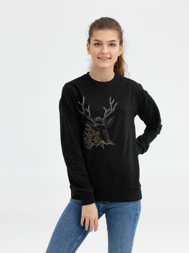 Толстовка «Источник. Олень», черная фото 3 Толстовка «Источник. Олень», черная фото 3