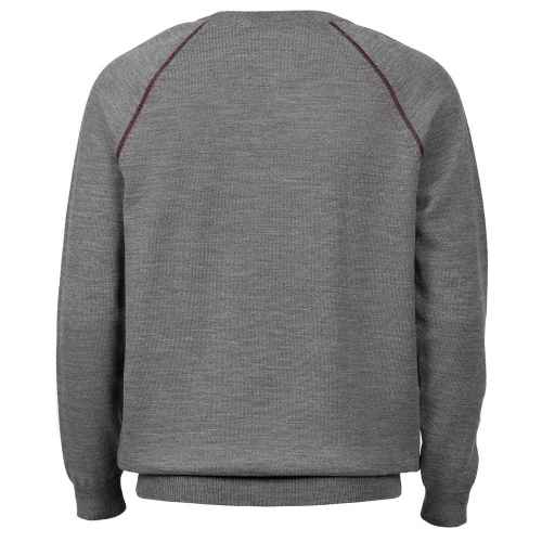 Джемпер Stitch с контрастной отделкой, серый с бордовым фото 3