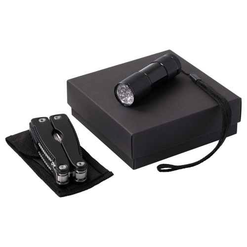 Набор Handmaster: фонарик и мультитул, черный фото 3 Набор Handmaster: фонарик и мультитул, черный фото 3