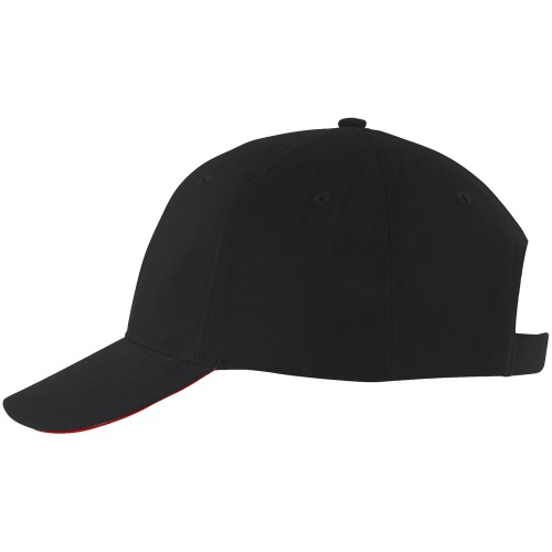 Бейсболка Solar, черная с красным Бейсболка Solar, черная с красным