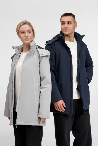 Куртка-парка унисекс Sfera, светло-серая фото 7 Куртка-парка унисекс Sfera, светло-серая фото 7