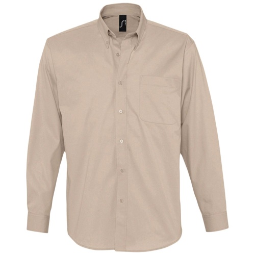 Рубашка мужская с длинным рукавом Bel Air, бежевая Рубашка мужская с длинным рукавом Bel Air, бежевая