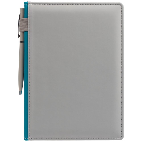 Ежедневник Spain Shall, недатированный, серый с бирюзовым фото 6