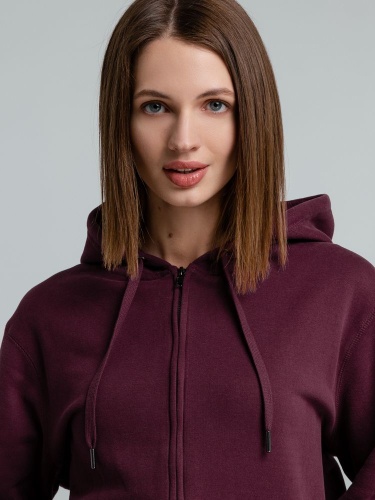 Толстовка на молнии с капюшоном унисекс King, бордовая фото 8
