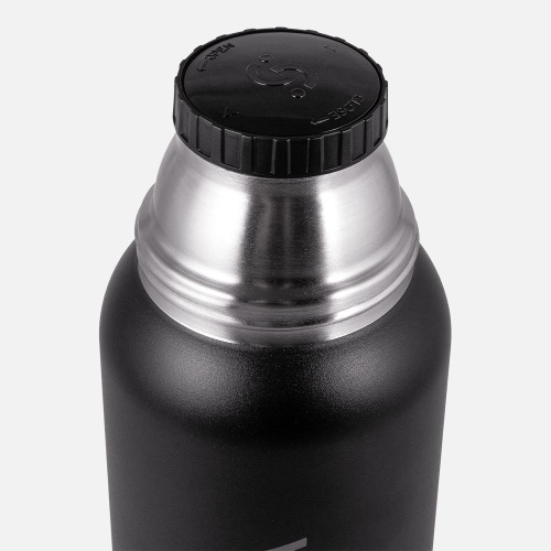 Термос Relaxika 1000 со стикерпаком, черный фото 3