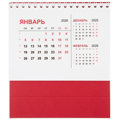 Календарь настольный Datio, красный фото 2