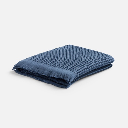 Плед вафельный Elenglect, темно-синий фото 2 Плед вафельный Elenglect, темно-синий фото 2