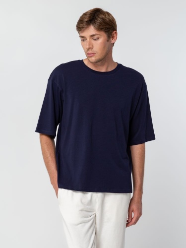 Футболка унисекс оверсайз Street Vibes, темно-синяя фото 6