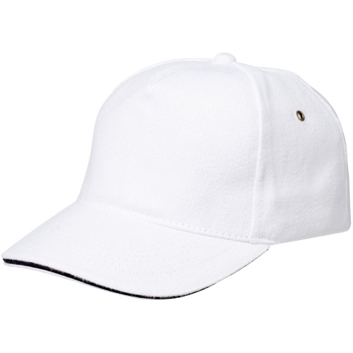 Бейсболка Unit Classic, белая с черным кантом Бейсболка Unit Classic, белая с черным кантом