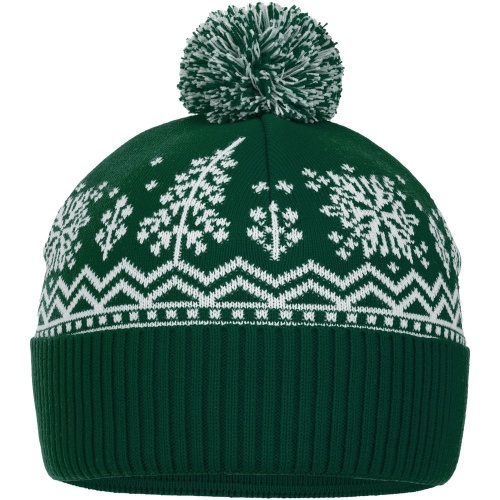 Шапка Elnik, зеленая с молочно-белым фото 3 Шапка Elnik, зеленая с молочно-белым фото 3