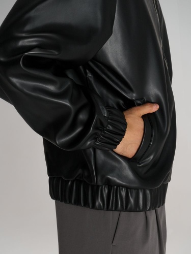 Бомбер из искусственной кожи Univer, черный фото 5 Бомбер из искусственной кожи Univer, черный фото 5
