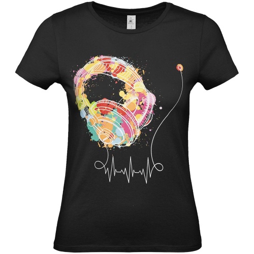 Футболка женская Feel The Beat, черная фото 3 Футболка женская Feel The Beat, черная фото 3