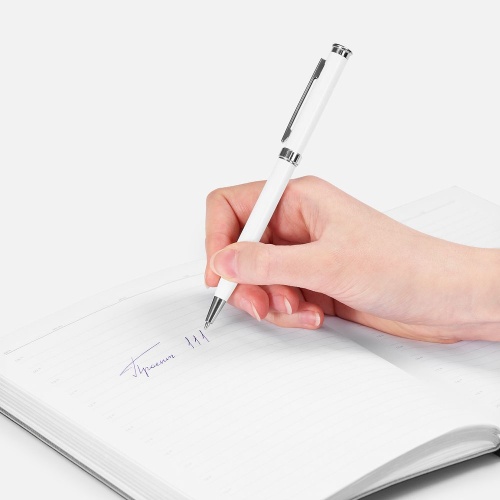 Ручка шариковая Finn Chrome, белая фото 2 Ручка шариковая Finn Chrome, белая фото 2