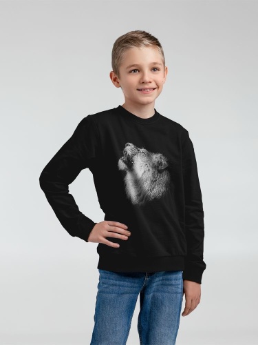 Свитшот детский Like a Lion, черный Свитшот детский Like a Lion, черный