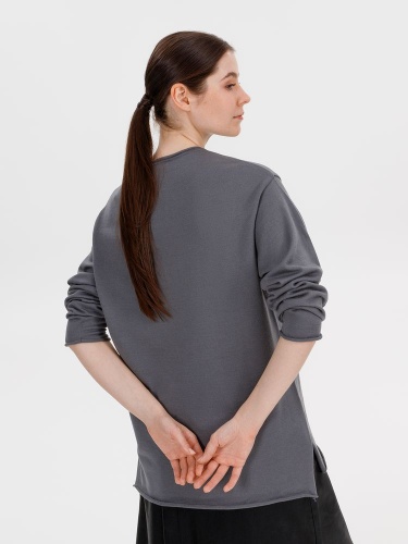 Лонгслив унисекс Siluetti Fuori, серый фото 4 Лонгслив унисекс Siluetti Fuori, серый фото 4