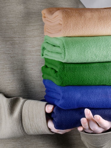 Флисовый плед Warm&Peace, бежевый фото 7