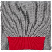 Шарф Snappy, светло-серый с красным