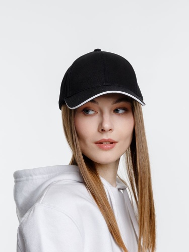 Бейсболка Spiker, черная с белым фото 5 Бейсболка Spiker, черная с белым фото 5