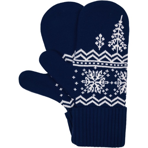 Варежки Elnik, синие с молочно-белым Варежки Elnik, синие с молочно-белым