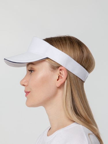 Козырек Active, белый с темно-синим кантом фото 10 Козырек Active, белый с темно-синим кантом фото 10