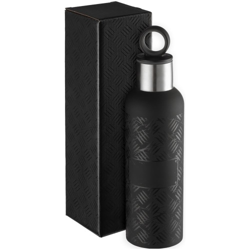 Tермобутылка Hard Work Black, черная фото 4