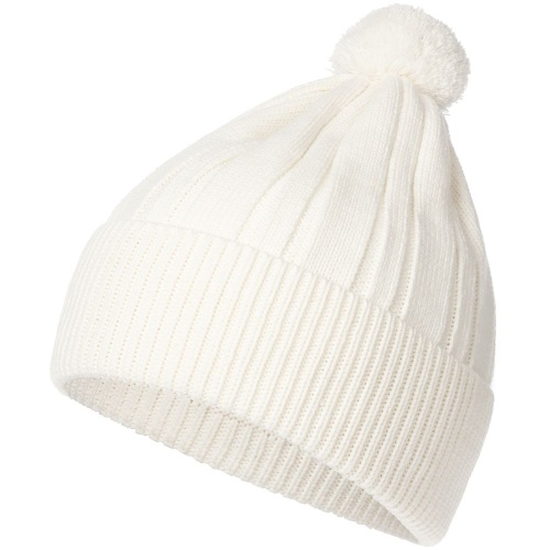 Шапка Knit Beat, белая (молочная) Шапка Knit Beat, белая (молочная)
