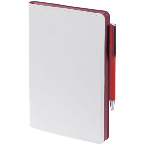 Ежедневник White Shall, недатированный, белый с бордовым фото 5